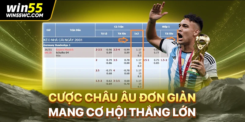 Cược châu Âu đơn giản mang cơ hội thắng lớn